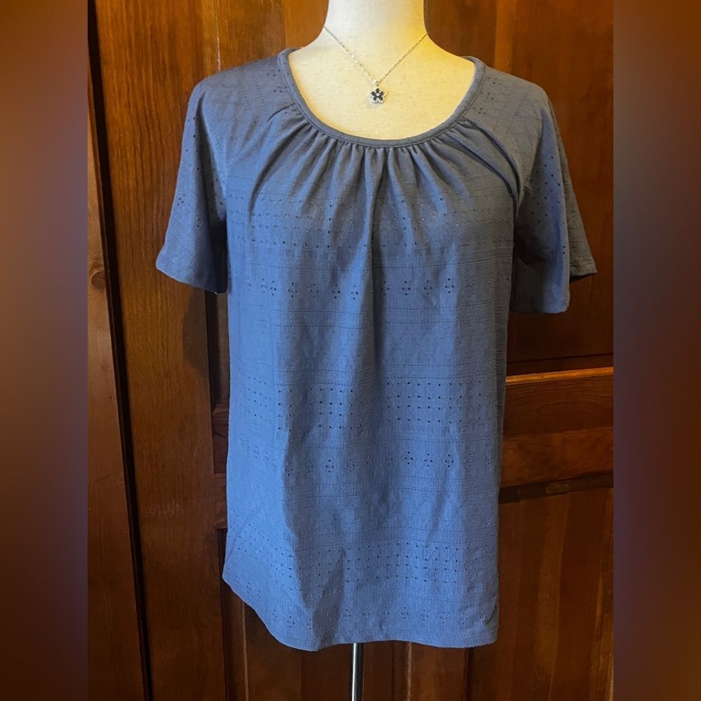 Flutter Sleeve Eyelet Pullover